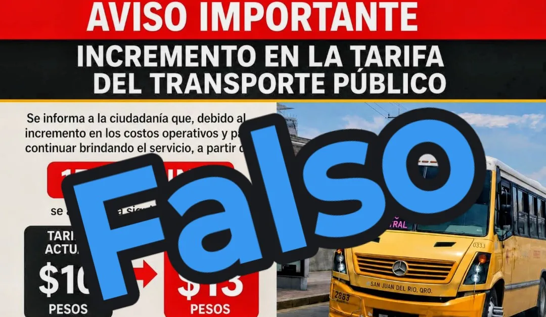 Falso que las tarifas de Transporte Público, en SJR tendrán incremento; AMEQ pide a usuarios denunciar posibles abusos.