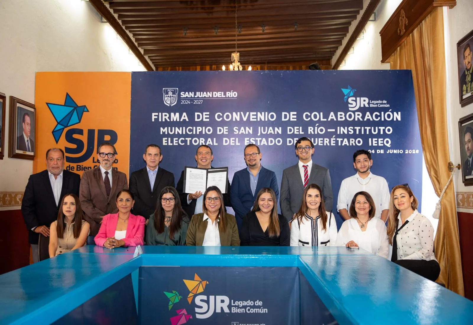 Gobierno de SJR y el IEEQ firman convenio de colaboración; en materia de participación ciudadana.