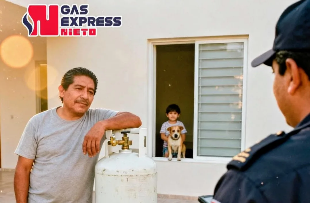Empleado de la empresa Gas Express Nieto en SJR; pone en peligro a uno de sus clientes y a su familia.