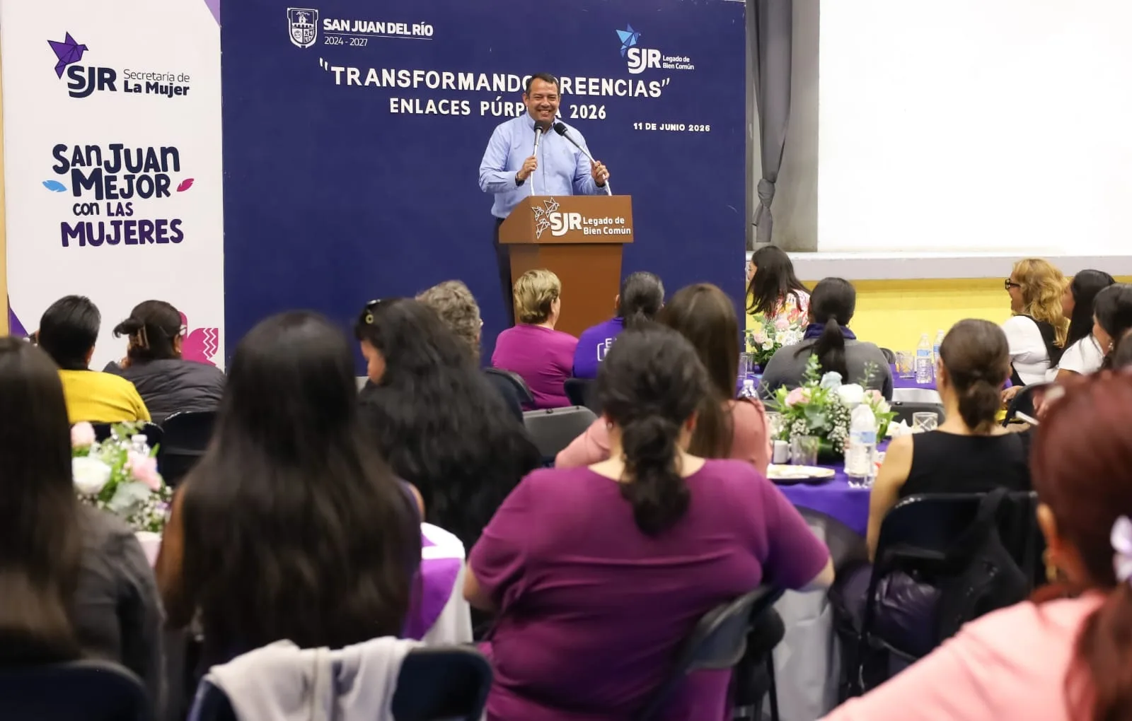 Roberto Cabrera encabeza el primer aniversario de Enlaces Púrpura que ha brindado más de 14 mil atenciones a mujeres.