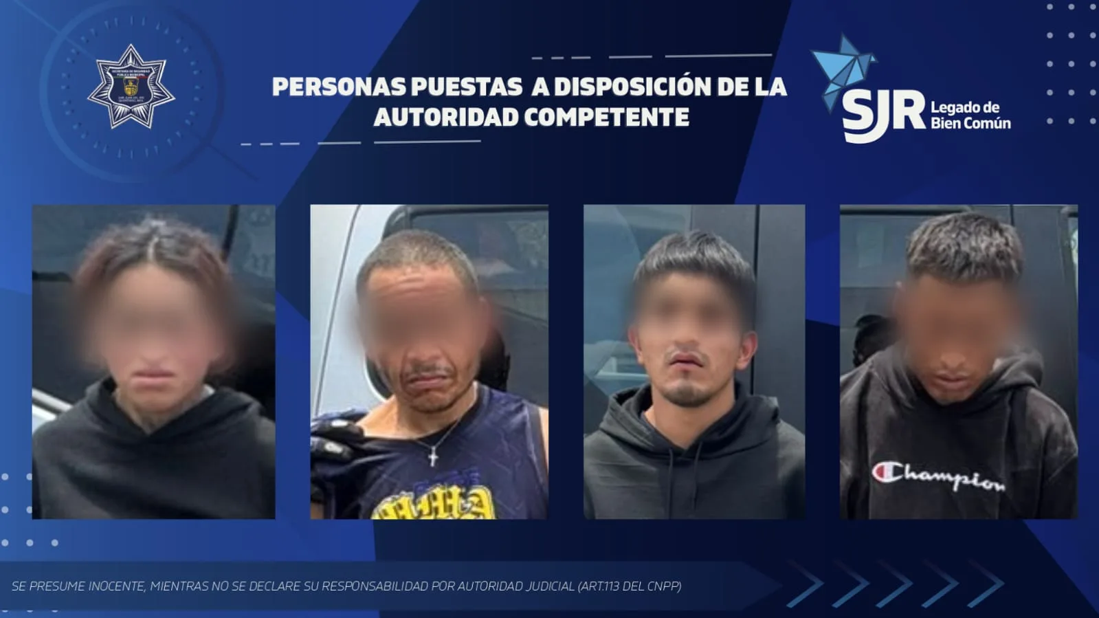 Presentan a los responsables de atracar -violentamente- una farmacia; en la zona centro de SJR.