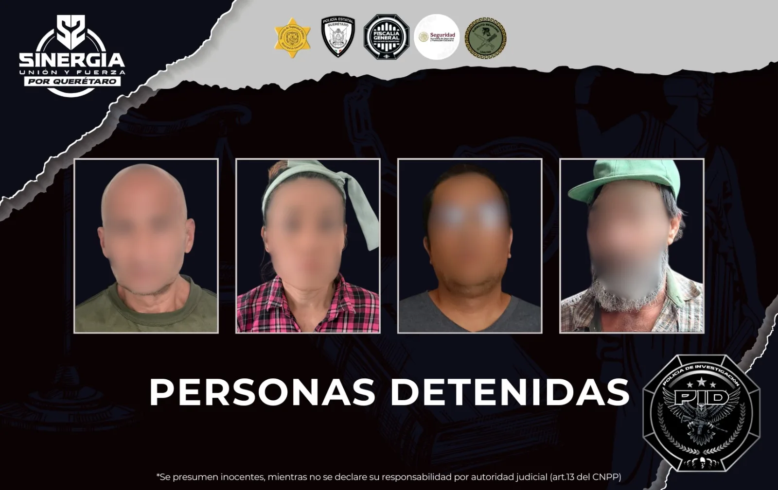Fuerte golpe al narcomenudeo en Querétaro; hay 4 detenidos y más de mil dosis de narcótico aseguradas.