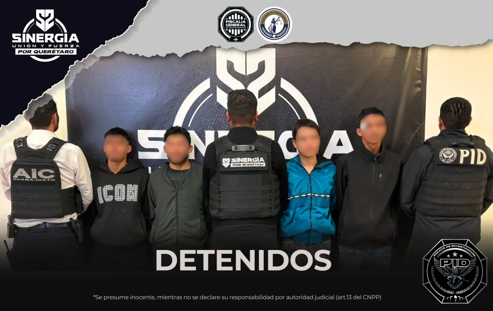 Detenidos en Querétaro 4 sujetos; que eran buscados por el delito de homicidio calificado ocurrido en Guanajuato.