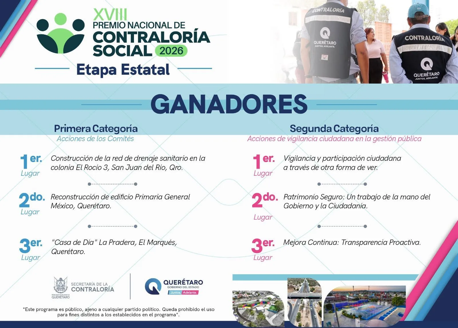 Obtiene SJR por segundo año consecutivo Premio Nacional de Contraloría Social; por obra de la JAPAM