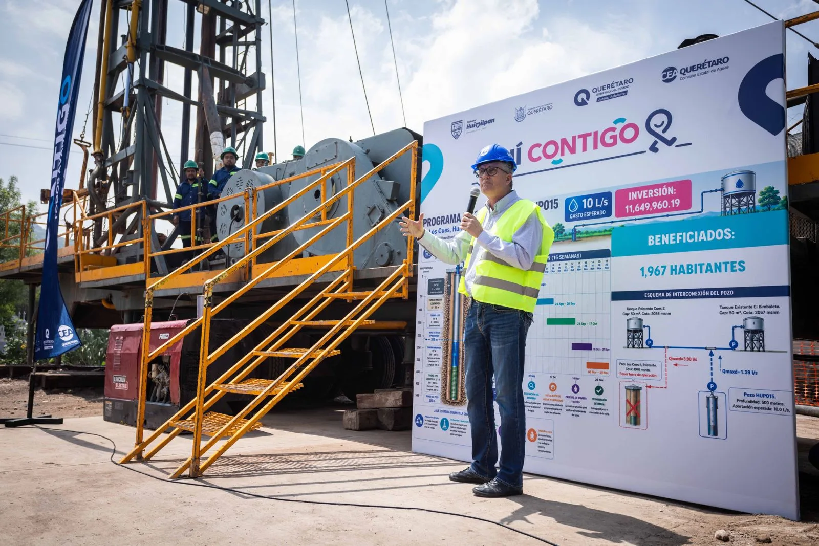 Supervisa Gobernador Kuri obra hidráulica en Los Cues.