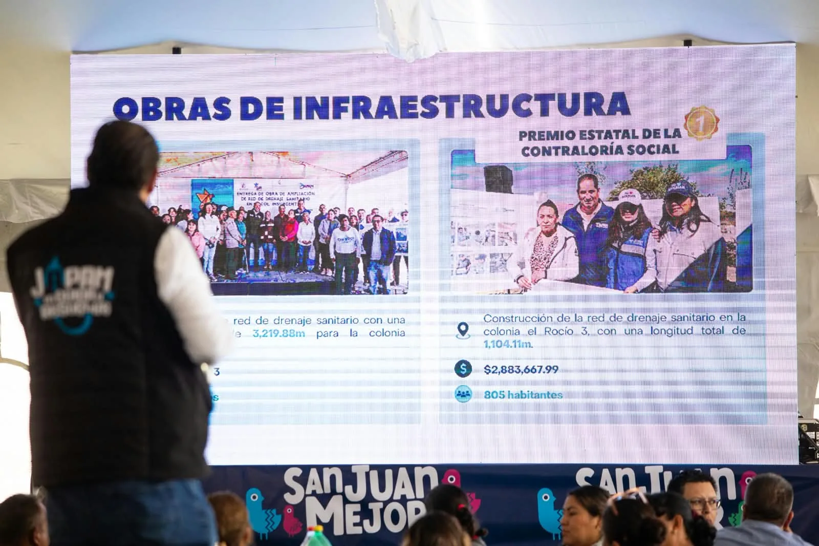 Roberto Cabrera da a conocer los trabajos realizados para el abasto de agua potable y drenaje realizados en el último año.
