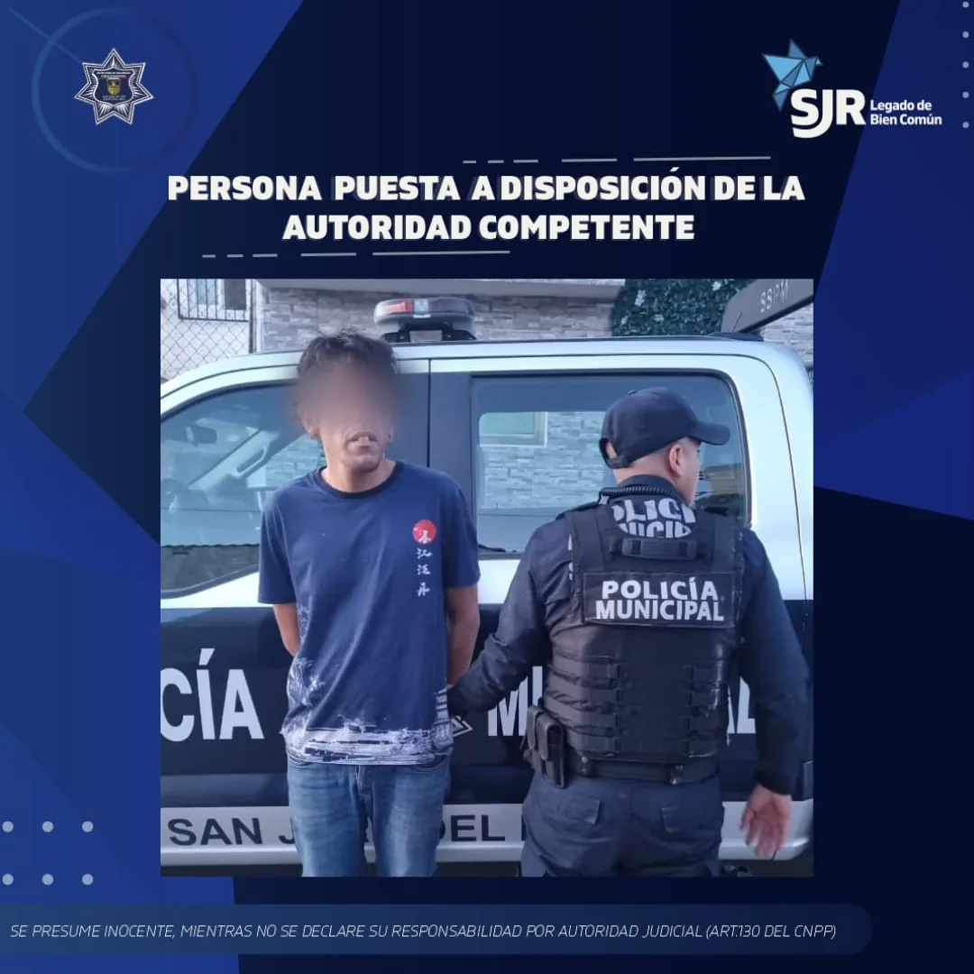 Presunto delincuente es detenido; al interior de domicilio de la zona centro de SJR