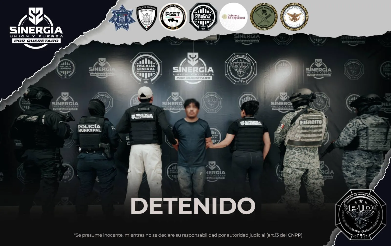 Detienen en Querétaro a sujeto señalado por desaparición forzada en Tabasco y por el cual ofrecían recompensa.
