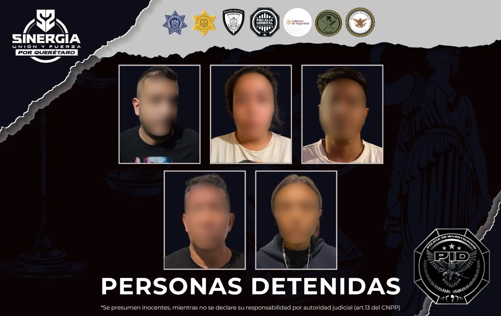 Cateos de  Fiscalía en Corregidora; dejan 5 personas detenidas.