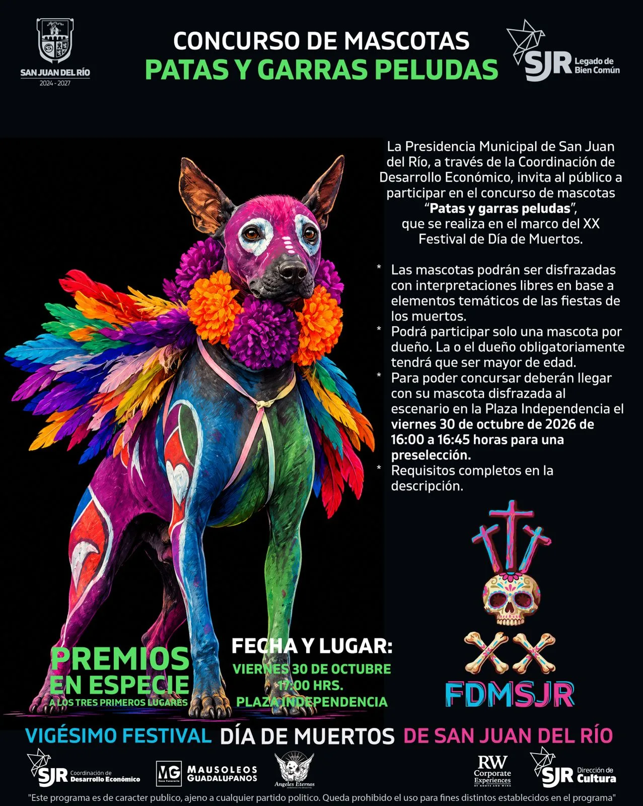 SJR invita a participar en los Concursos del 20º Festival de Día de Muertos 2026.