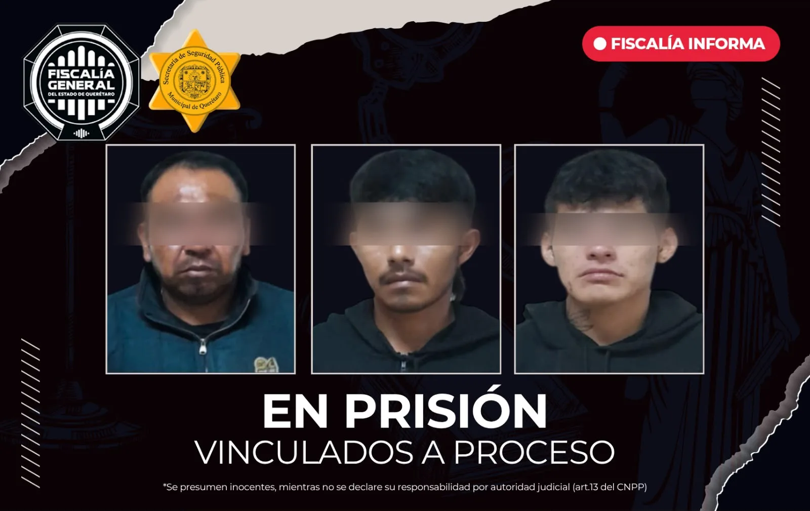 Tres sujetos terminaron en la cárcel; tras diversos objetos al interior de un vehículo.