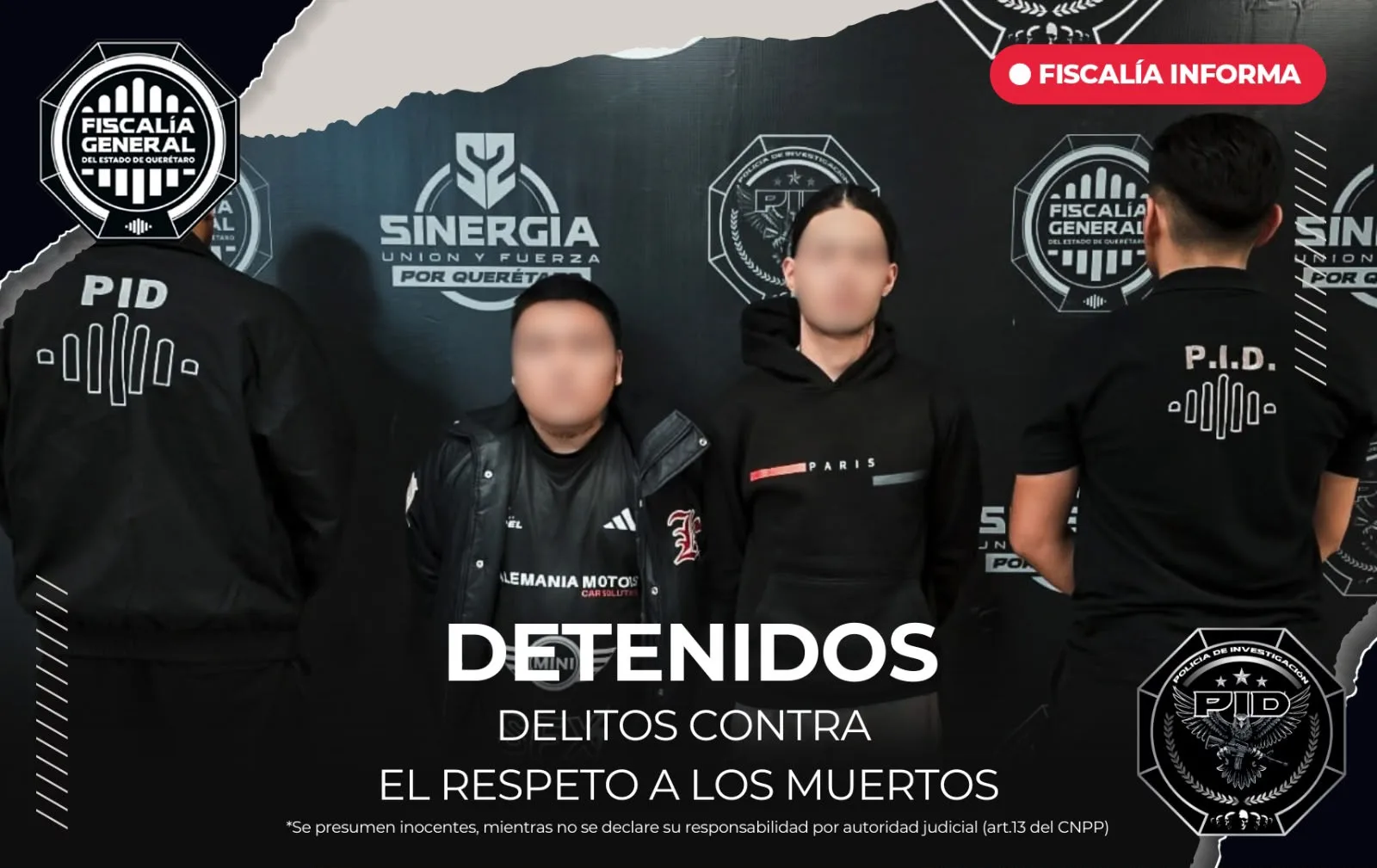 “El Caled” y “El Verzo” detenidos por delitos contra el respeto a los muertos