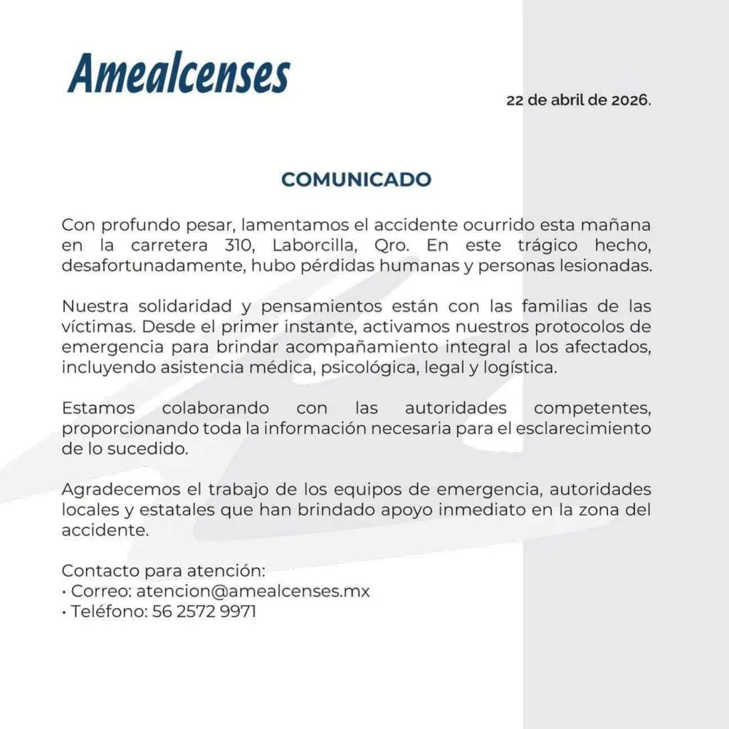 Consternación en Querétaro ante el brutal accidente; ocurrido hoy en Amealco.