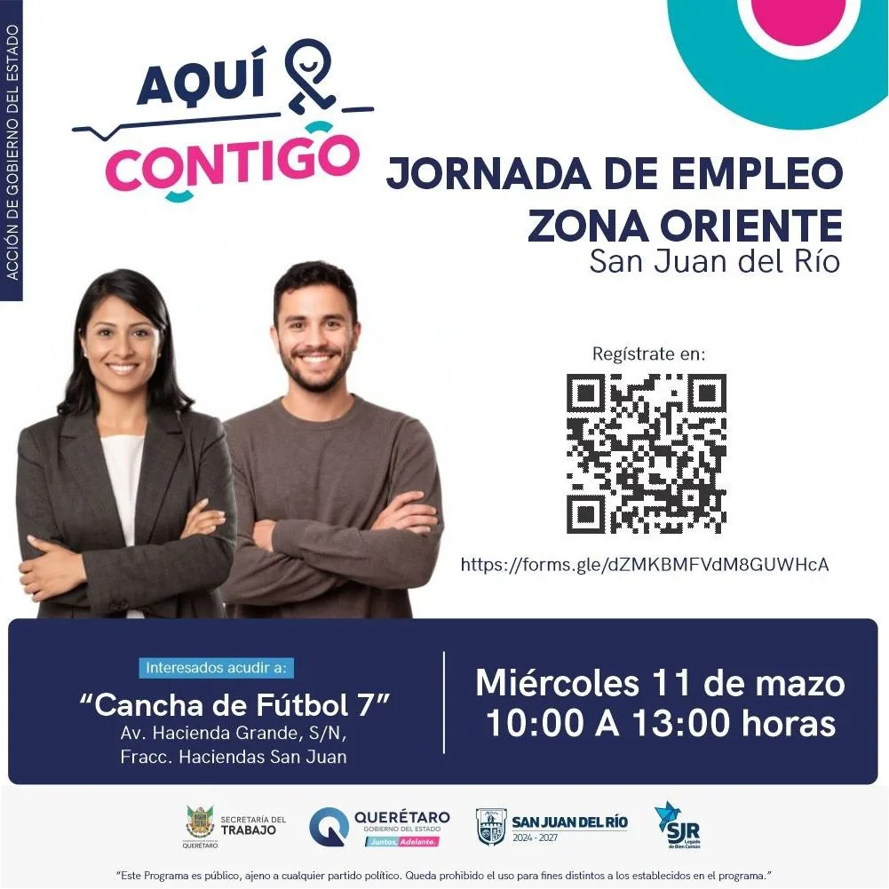 Jornada de Empleo en la zona oriente de SJR; con salarios de hasta 20 mil pesos mensuales.