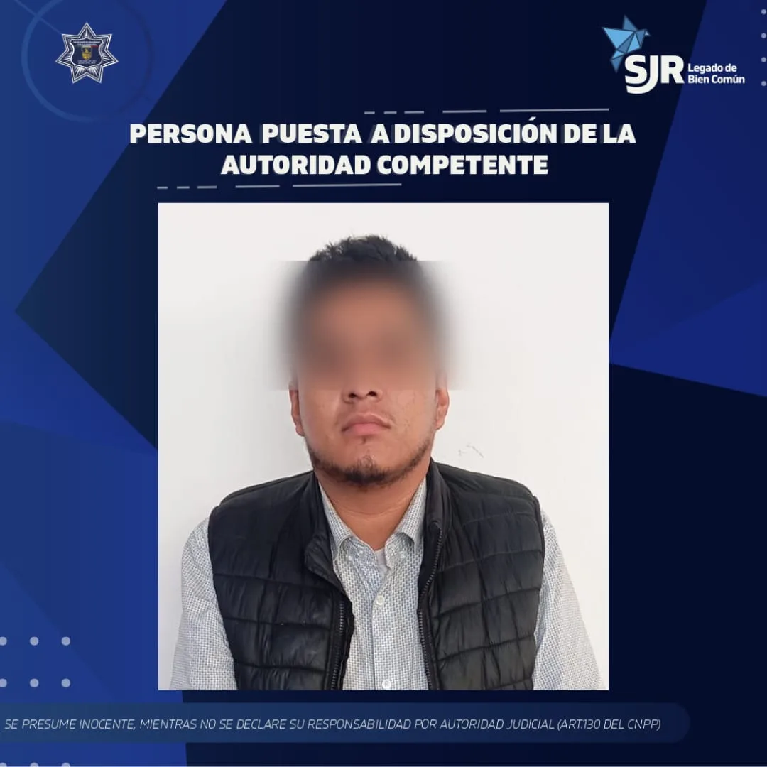 Detenido por ingerir bebidas embriagantes alterar el orden público y portar arma de fuego sin licencia; en SJR