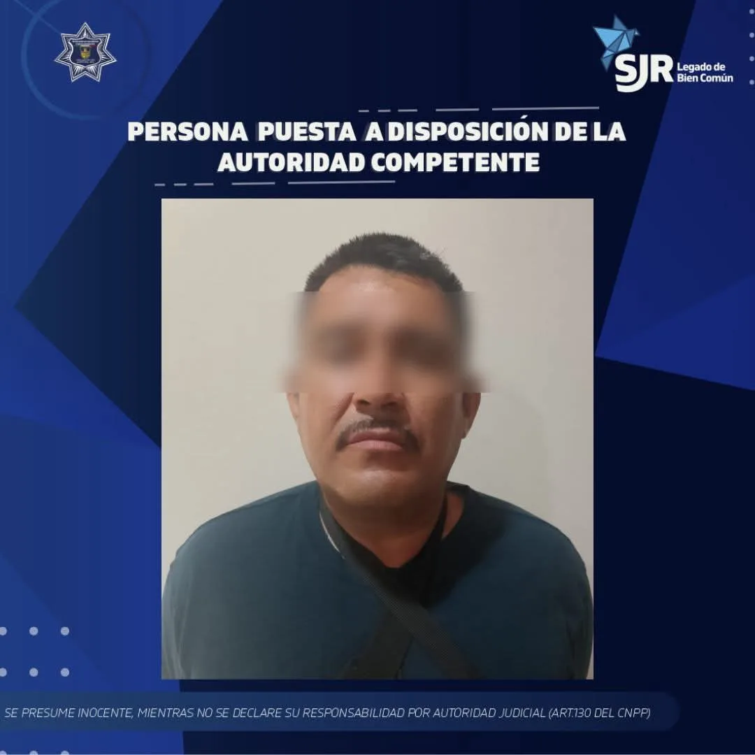 Detenido por conductas inapropiadas, contra una menor de edad; en pleno centro histórico de SJR.